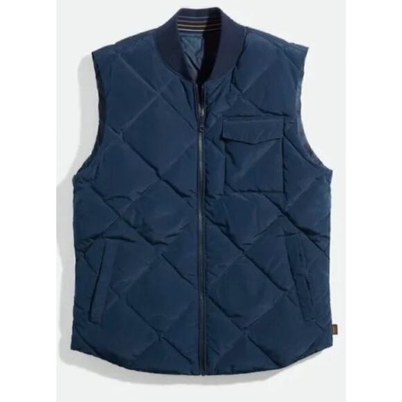 Marine Layer Reversible Puffer Vest Light Weight Packable Sky Captain NWT M - Picture 4 of 11